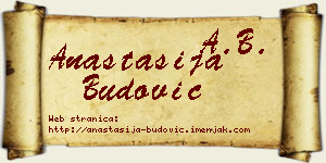 Anastasija Budović vizit kartica
